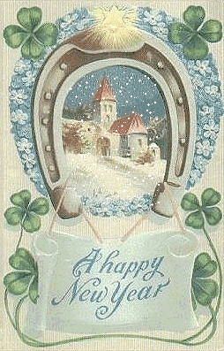 cartoline di capodanno vittoriane,cartoline di capodanno con la neve, happy new year vintage,animated card happy new year